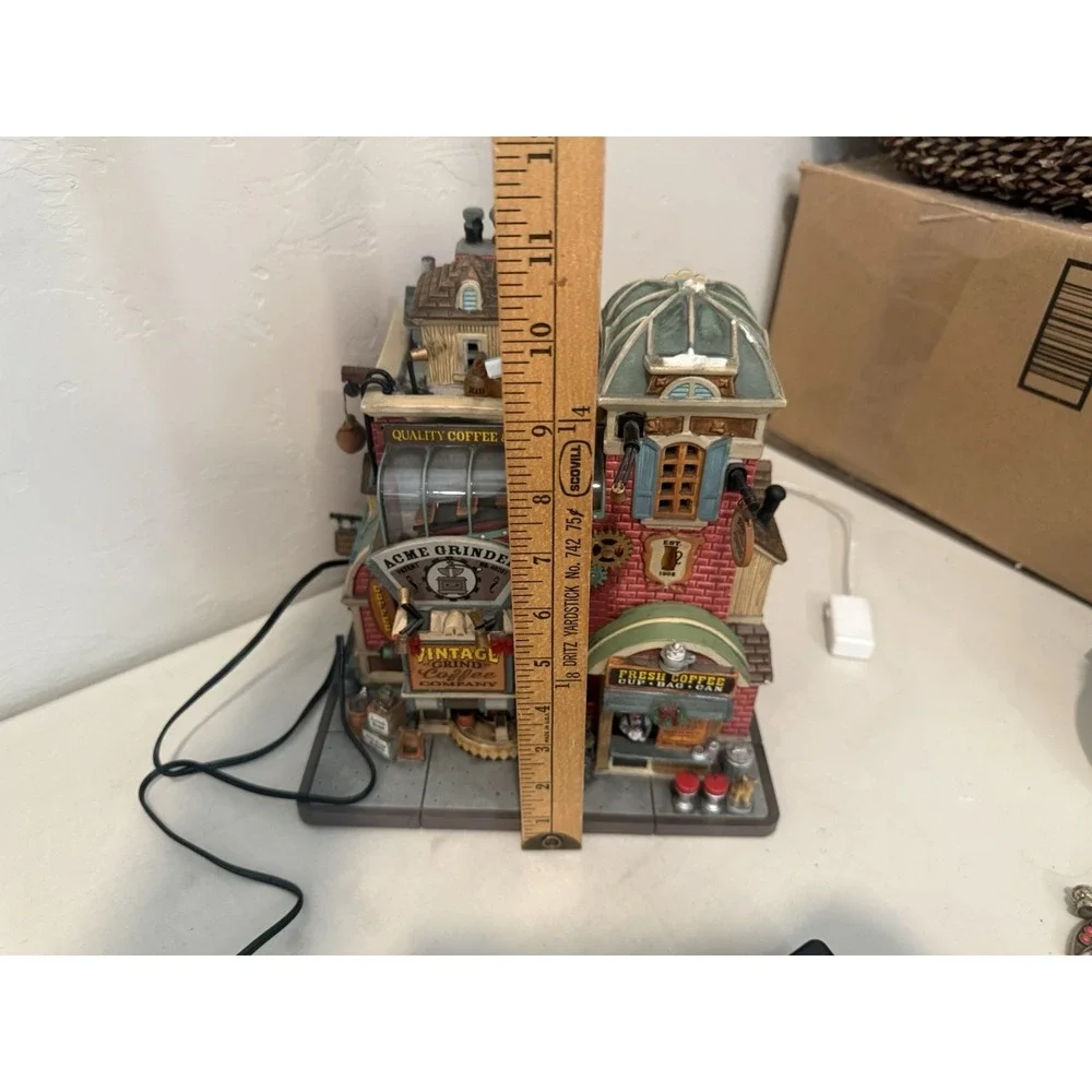 Lemax Vintage Grind Coffee Company Sights & Sounds Tested Working Read